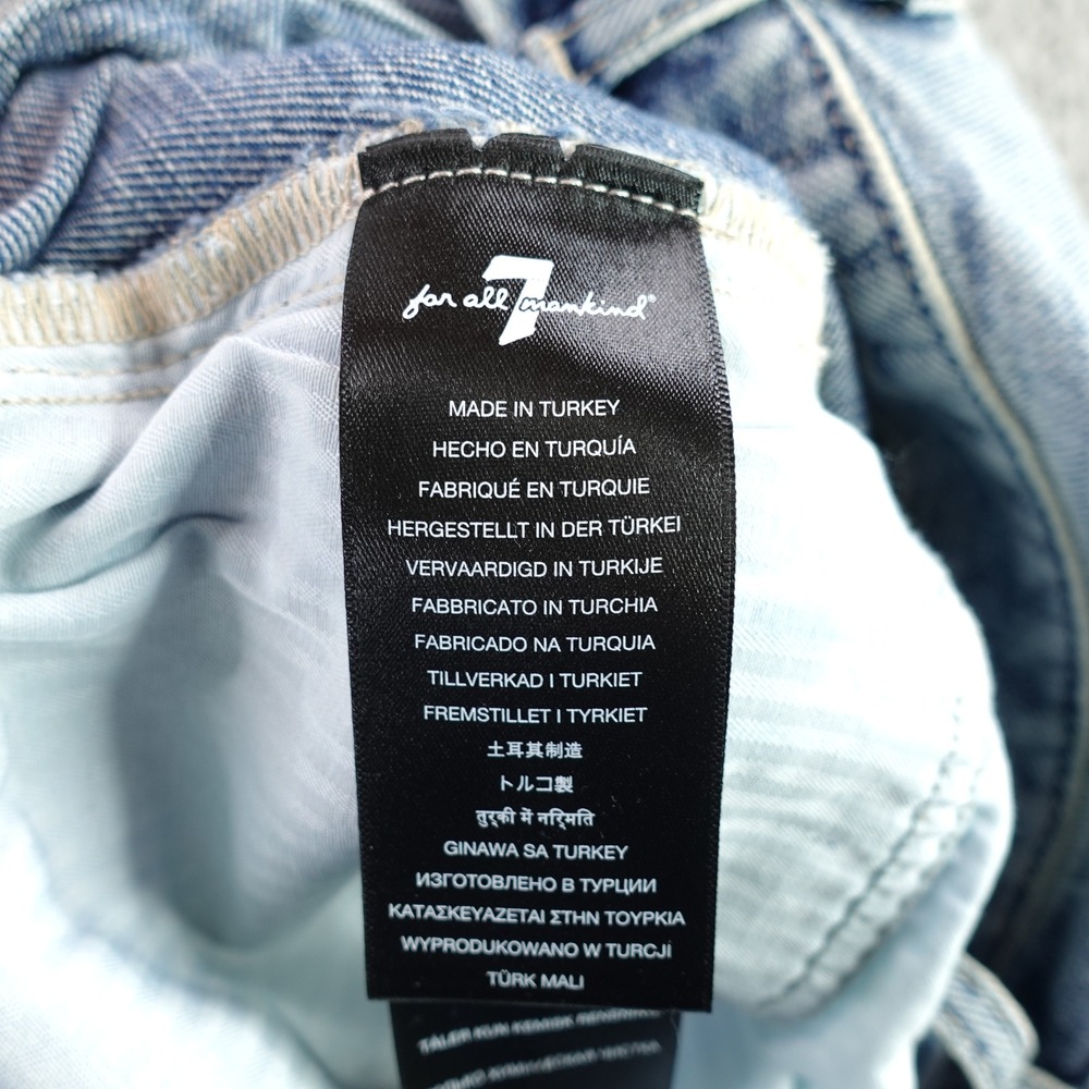 7 For All Mankind Jennifer Jeans Womens 27 Blue Studded High Rise Wide Leg - Picture 10 of 13